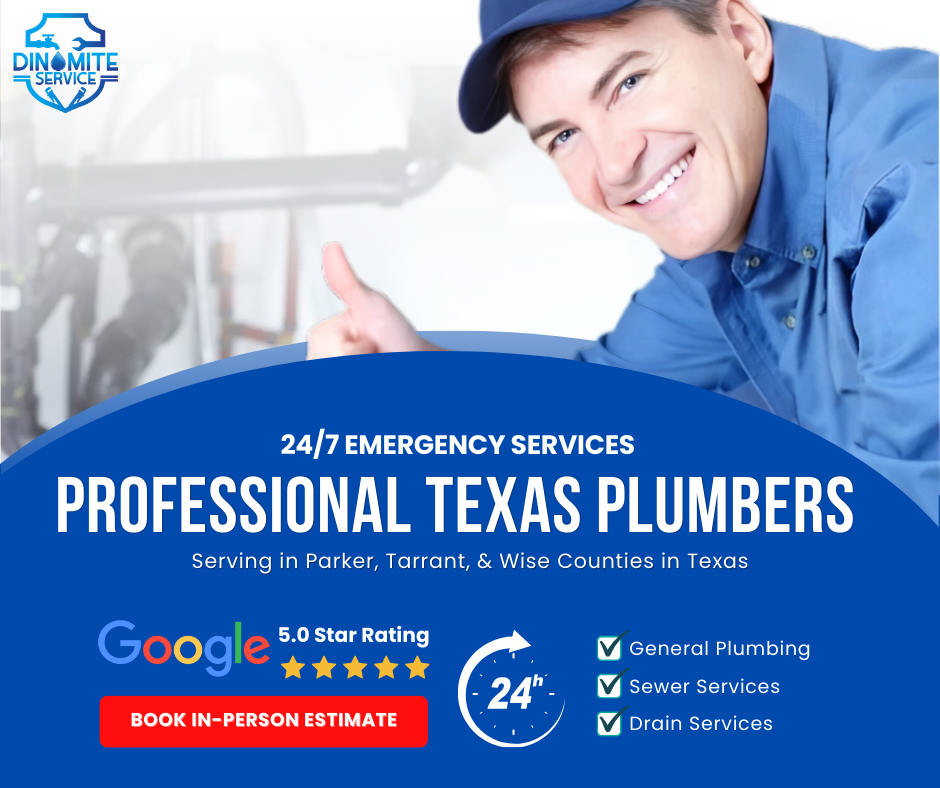 Dinomite Services Licensed Texas Plumbers in Springtown Serving Park, Tarrant and Wise Counties in Texas