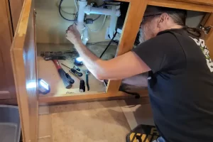 kitchen sink leaking underneath