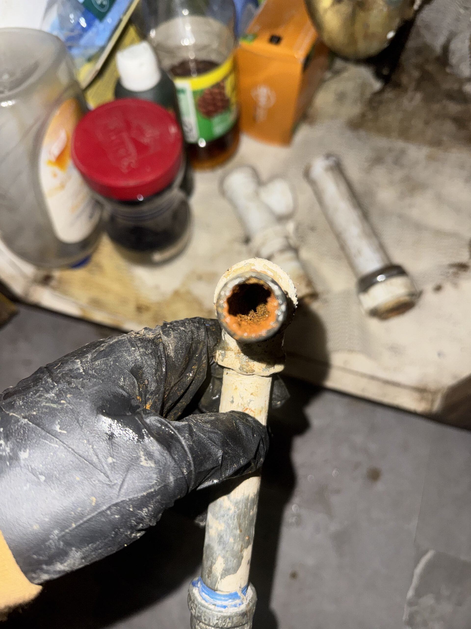 Corroded plumbing pipe