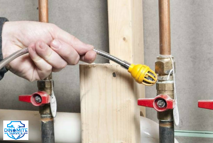 Gas Line Specialist checking the gas line
