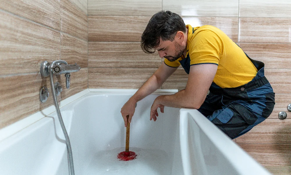 sewer backup in tub